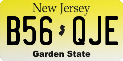 NJ license plate B56QJE