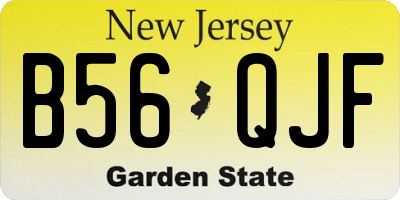 NJ license plate B56QJF