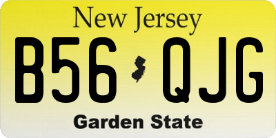 NJ license plate B56QJG