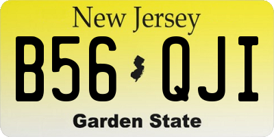NJ license plate B56QJI