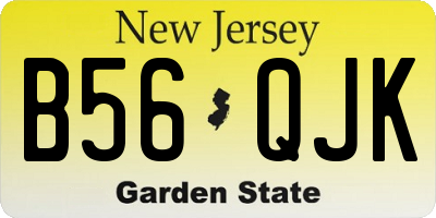 NJ license plate B56QJK