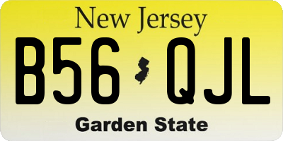 NJ license plate B56QJL
