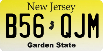 NJ license plate B56QJM