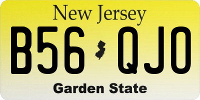 NJ license plate B56QJO