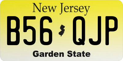 NJ license plate B56QJP