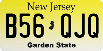 NJ license plate B56QJQ