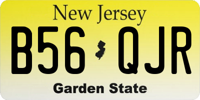 NJ license plate B56QJR