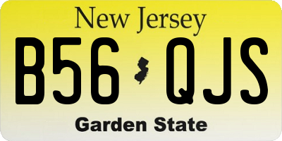 NJ license plate B56QJS
