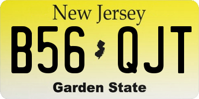 NJ license plate B56QJT