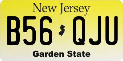NJ license plate B56QJU