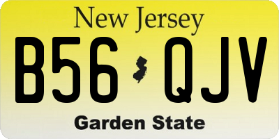 NJ license plate B56QJV
