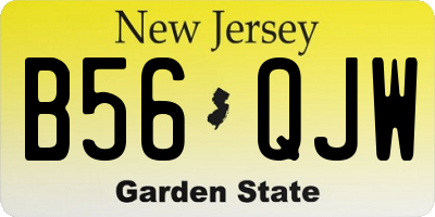 NJ license plate B56QJW