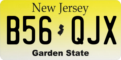 NJ license plate B56QJX