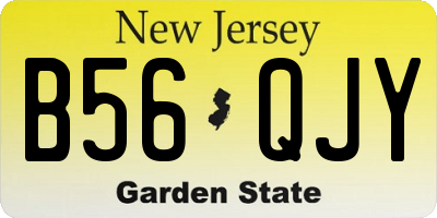 NJ license plate B56QJY
