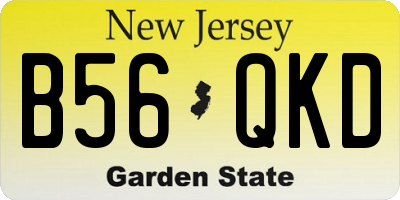 NJ license plate B56QKD