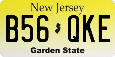 NJ license plate B56QKE