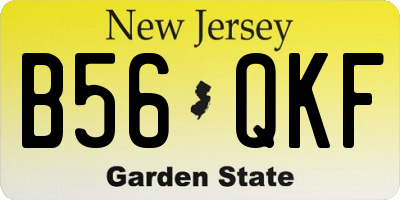 NJ license plate B56QKF