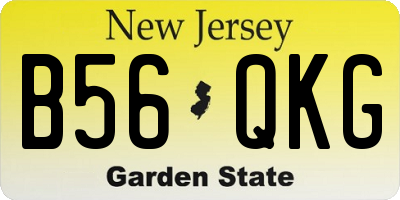 NJ license plate B56QKG