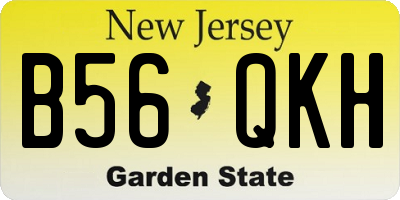 NJ license plate B56QKH