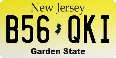 NJ license plate B56QKI