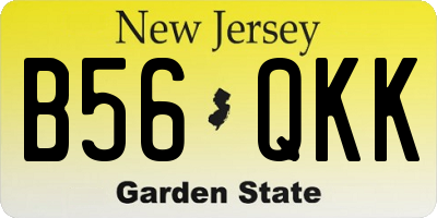 NJ license plate B56QKK