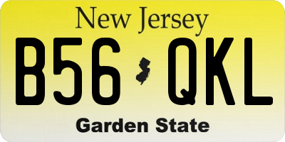 NJ license plate B56QKL