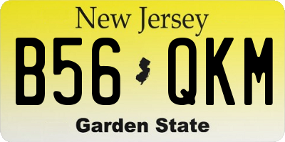 NJ license plate B56QKM