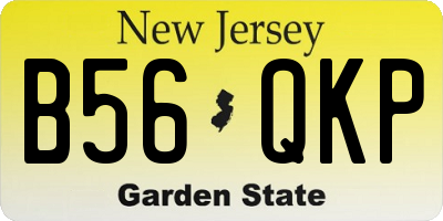 NJ license plate B56QKP