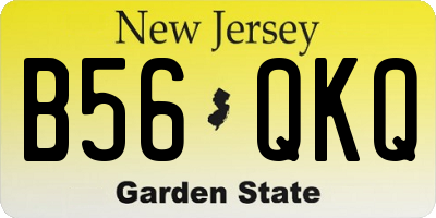 NJ license plate B56QKQ