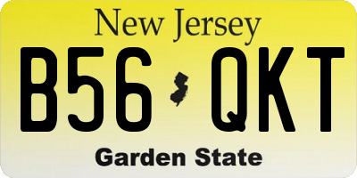 NJ license plate B56QKT