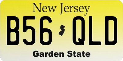 NJ license plate B56QLD