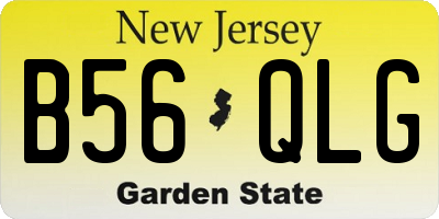 NJ license plate B56QLG