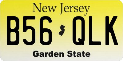 NJ license plate B56QLK