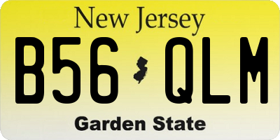 NJ license plate B56QLM
