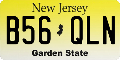 NJ license plate B56QLN