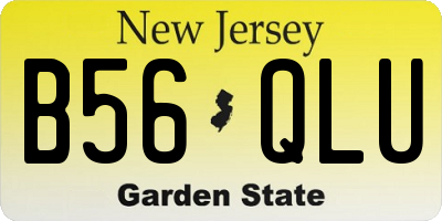 NJ license plate B56QLU