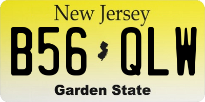 NJ license plate B56QLW