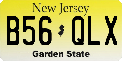 NJ license plate B56QLX