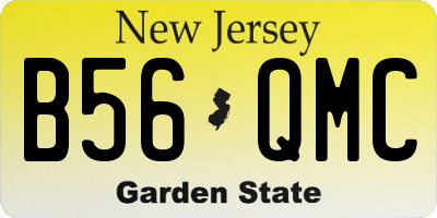 NJ license plate B56QMC