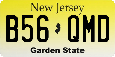 NJ license plate B56QMD