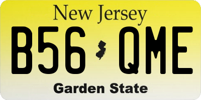 NJ license plate B56QME