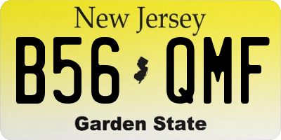 NJ license plate B56QMF