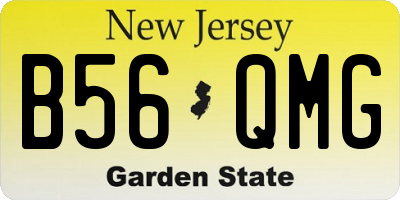 NJ license plate B56QMG