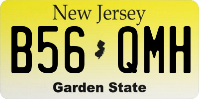 NJ license plate B56QMH