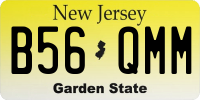 NJ license plate B56QMM