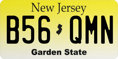 NJ license plate B56QMN