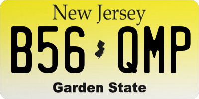 NJ license plate B56QMP
