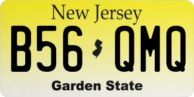 NJ license plate B56QMQ