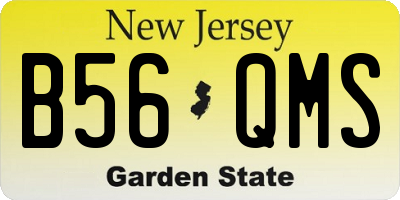 NJ license plate B56QMS