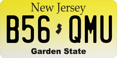 NJ license plate B56QMU
